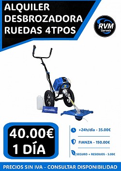 ALQUILER DESBROZADORA DE RUEDAS 4TPOS