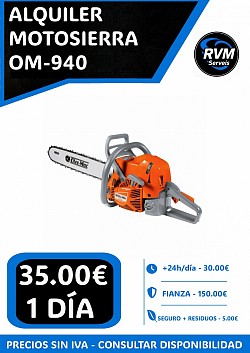 ALQUILER MOTOSIERRA OM-940