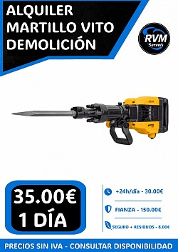 ALQUILER MARTILLO DEMOLICIÓN