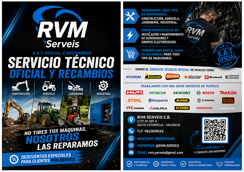 GENERADORE-MOTOSIERRAS-HERRAMIENTAS DE CONSTRUCCION EN VALENCIA. TALLER, VENTA Y ALQUILER