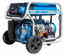 860.00€ IVA INCL. - Generador Eléctrico Gasolina Monofásico Hyundai HHY7000FEK, con una potencia de 6,5 kW, un voltaje de 230 V, una cilindrada de 420cc y una potencia de 14HP.