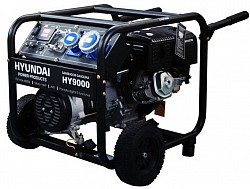 1420.00€ IVA INCL. - Generador Monofásico Gasolina HYUNDAI HY9000K con arranque manual, una potencia máxima de 6500w y un voltaje de 230v.