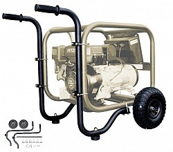 96.00€ IVA INCL. - El accesorio Kit de ruedas para los generadores HYK4000-HYK5500, motobombas.  Kit de ruedas compuesto por: 2 ruedas antipinchazos macizas 1 eje para las ruedas 2 agarraderas con mango 8 bridas Elementos de fijación