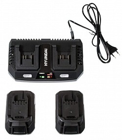 166.00€ IVA INCL. - KIT CAGADOR + 2 BATERÍAS 20V HYUNDAI