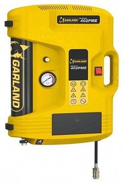 199.00€ IVA INCL. - GARLAND MURDOCK 402 PME-V25. Compresor electrico instalable en pared, potencia nominal de 900 W y una presión de trabajo de 6-8 bar. Ligero y transportable.